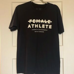 black female athlete tshirt, size medium, bought from the playa society